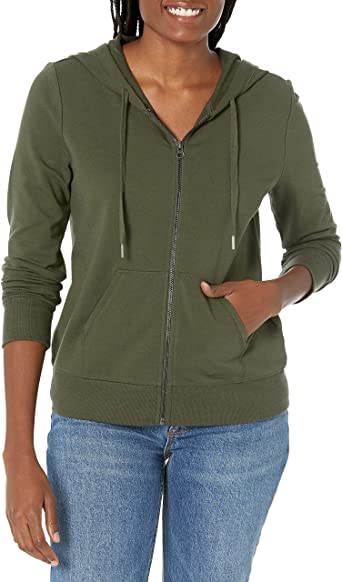 Photo 1 of Daily Ritual Women's Terry Cotton and Modal Full-Zip Hooded Sweatshirt