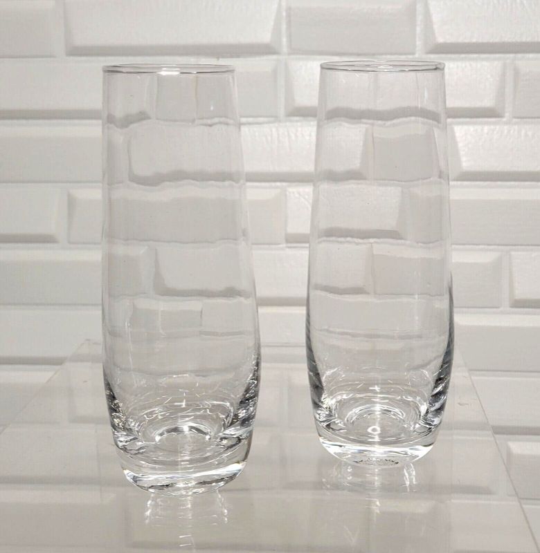 Photo 1 of  2 Count Clear Glass Stemless Champagne Glasses 5.75" Height  X 8 