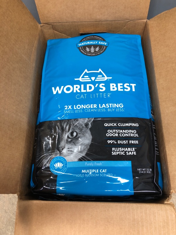 Photo 2 of 
WORLD'S BEST CAT LITTER Multiple Cat Lotus Blossom Scented, 32-Pounds