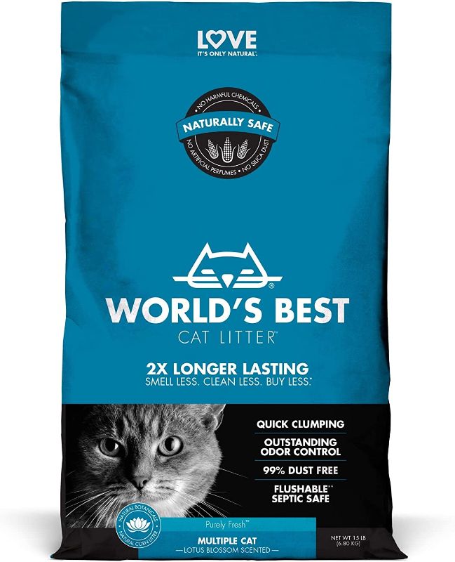 Photo 1 of 
WORLD'S BEST CAT LITTER Multiple Cat Lotus Blossom Scented, 32-Pounds