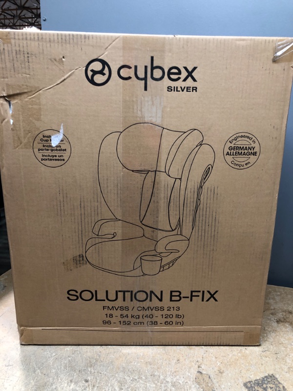 Photo 2 of CYBEX Solution B-Fix High Back Booster Seat, Lightweight Booster Seat, Secure Latch Installation, Linear Side Impact Protection, 12-Position Adjustable Headrest, for Kids 40-120 Lbs, Volcano Black