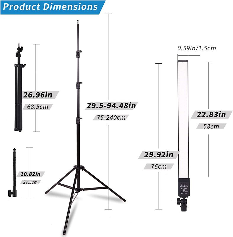 Photo 3 of  LED Photography Light Dimmable Bi-Color Video Studio Lighting Camera Light Kit with Stand Bag for Portrait, Product Photography, YouTube Video Recording,Eyebrow Tattoo Eyelash (1 Pack)