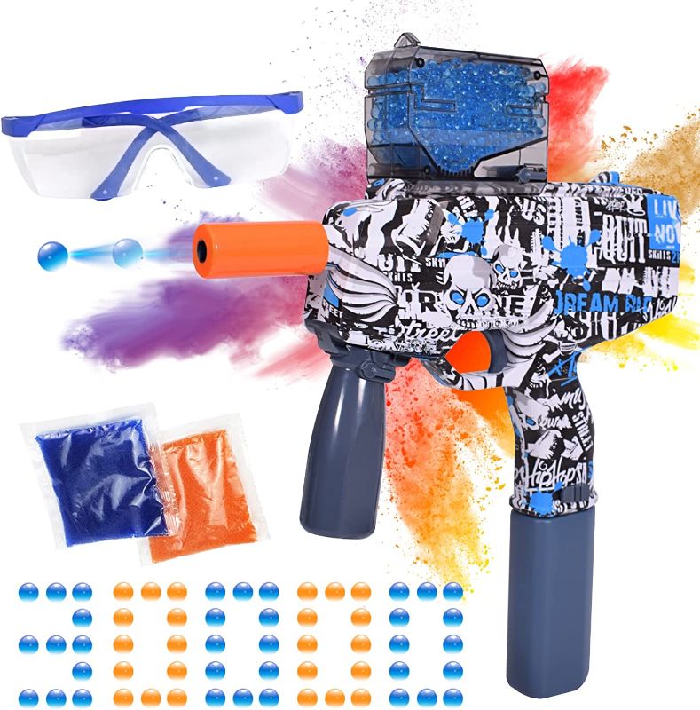 Photo 1 of Automatic Gel Ball Blaster, Electric Gel Blaster with 30000 Gel Balls Bullets & Goggles, Outdoor Game Toys for Boys Kids Adults Age 12+, Birthday Christmas Boys Gift… (Blue)
