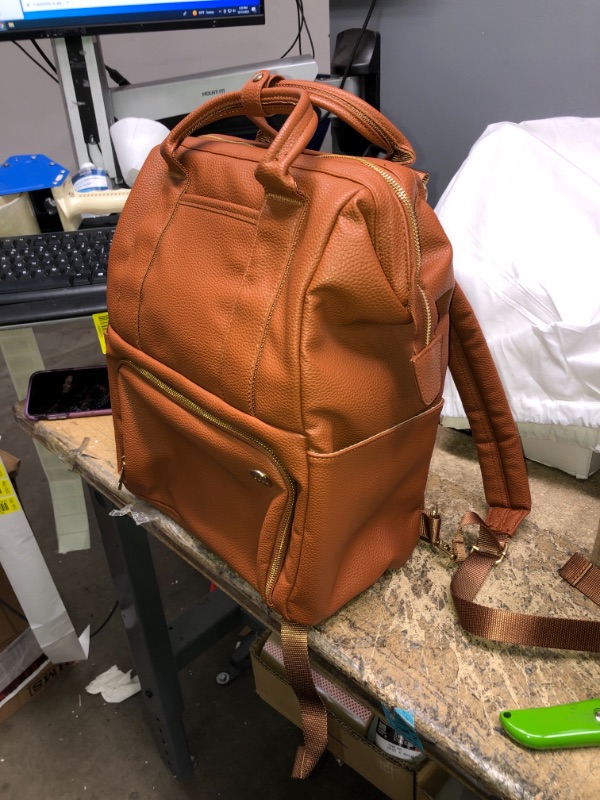 Photo 3 of Clevermade Lily Diaper Backpack in Cognac
