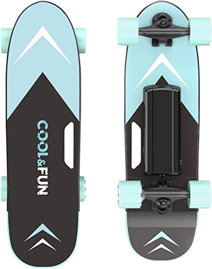 Photo 1 of Cool&Fun Electric Skateboard, Brushless Motor Electric Skateboard with Remote, 10MPH Top Speed, 7 Miles Range, 3 Speeds Adjustment, Max Load up to 200 Lbs, Electric Skateboard for Adults Color Mint Green
