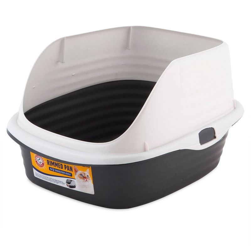 Photo 1 of Arm & Hammer Large Rimmed Litter Pan - Black/White 