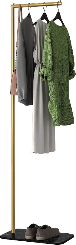 Photo 1 of 67" Free Standing Metal Coat Rack with Stable Marble Base,Golden Paint Finish
