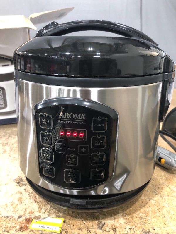 Photo 3 of Aroma Rice Cooker 8 Cup, Silver