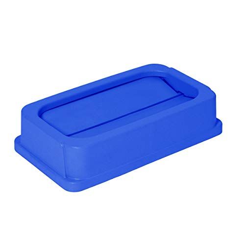 Photo 1 of AmazonCommercial 23 Gallon Double Flip Lid for Slim Trash Can, Blue, 1-Pack
