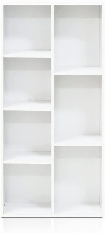 Photo 1 of Furinno 7-Cube Reversible Open Shelf, White