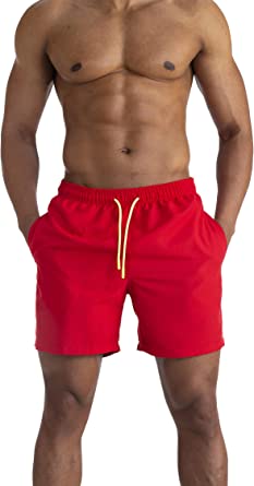 Photo 1 of Biwisy Mens Swim Trunks Quick Dry Beach Shorts Mesh Lining Swimwear Bathing Suits with Pockets
