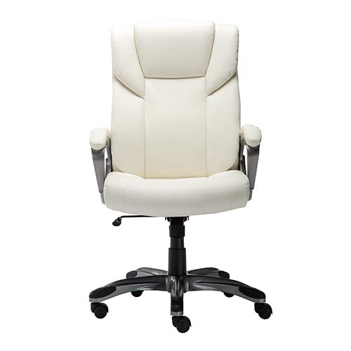 Photo 1 of Amazon Basics High-Back Bonded Leather Executive Office Computer Desk Chair - Cream missing the correct hardware
