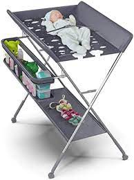 Photo 1 of Babylicious Baby Portable Changing Table - Foldable Changing Table with Wheels - Portable Diaper Changing Station - Adjustable Height Baby Changing Table-Safety Belt and Large Storage Rack for Infants
