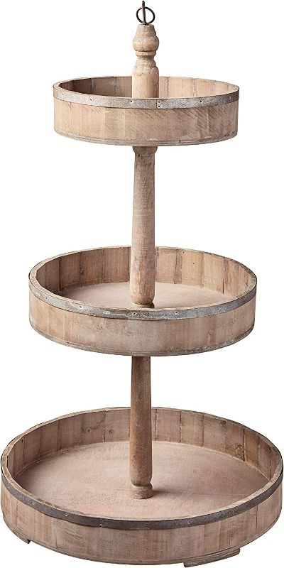 Photo 1 of **different color**
Creative Co-op DE0574 Decorative Wood & Metal Three Tier Tray, Brown
