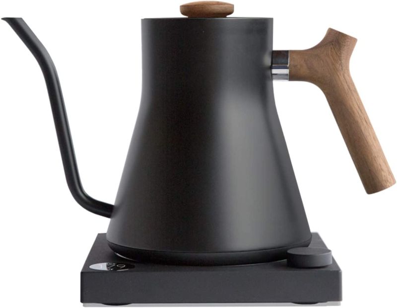 Photo 1 of Fellow Stagg EKG Electric Gooseneck Kettle - Pour-Over Coffee and Tea Kettle - Stainless Steel Kettle Water Boiler - Quick Heating Electric Kettles for Boiling Water - Matte Black With Walnut Handle
