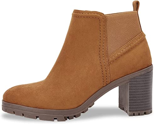 Photo 1 of Carryvicty Women's Mid Heels Ankle Boots Chunky Stacked Chelsea Booties Slip on Winter Pointed Toe Elastic Platform Shoes
SIZE 8 1/2