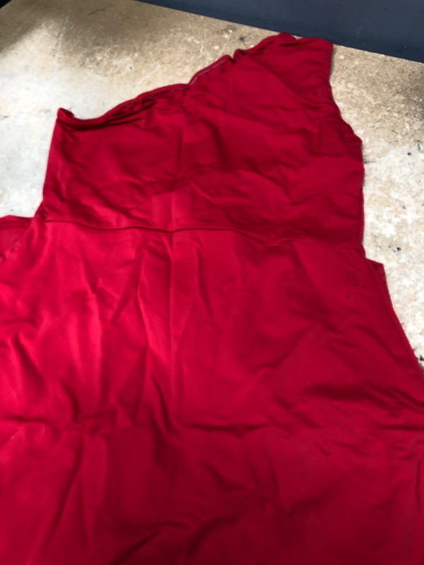 Photo 2 of Beagimeg Women's Sexy Bodycon Sleeveless One Sholder Club Party Mini Dress Red Medium