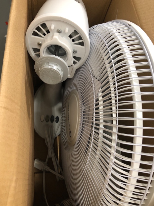 Photo 2 of 16 in. White Oscillating Table Fan with Adjustable Tilt