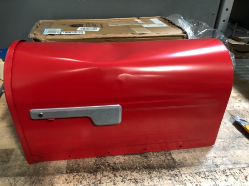 Photo 1 of Architectural Mailboxes 7900-7R-SR Boulder Post Mount Mailbox Red