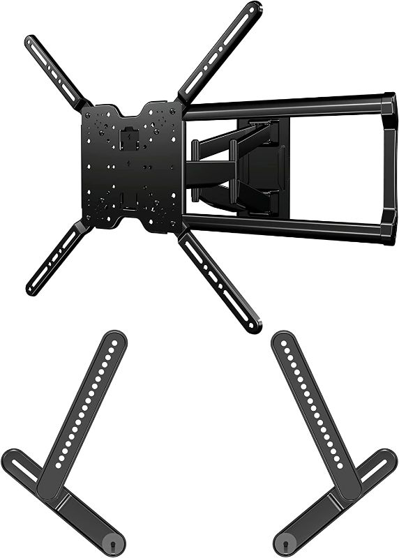 Photo 1 of ***PARTS ONLY*** SANUS Extra Large TV Wall Mount Swivel & Tilt - Premium Universal Design fits TVs 37"-90" up to 150 lbs & SANUS Soundbar Mount for Most Soundbars up to 15 lbs - Easy Install & Tool Free Adjustments
