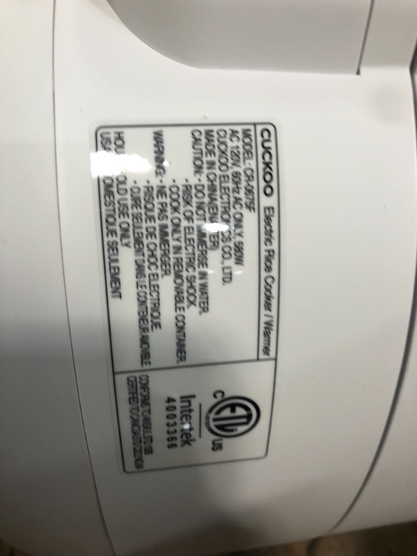 Photo 5 of CUCKOO CR-0675F | 6-Cup (Uncooked) Micom Rice Cooker | 13 Menu Options: Quinoa, Oatmeal, Brown Rice & More, Touch-Screen, Nonstick Inner Pot | White
