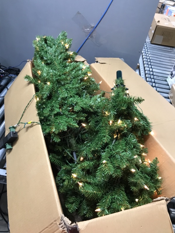 Photo 2 of 9’ Pre-lit Kingswood Fir Pencil Artificial Christmas Tree –Clear Lights