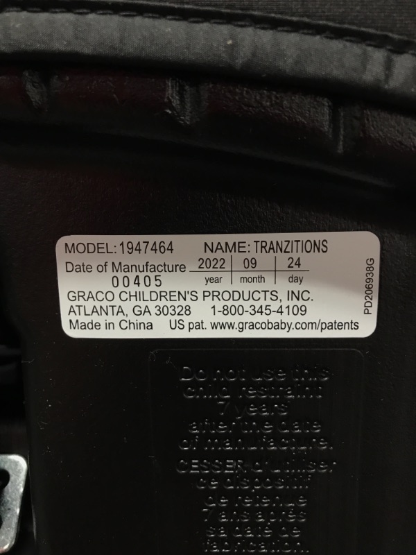 Photo 3 of Graco Tranzitions 3-in-1 Harness Booster, Black