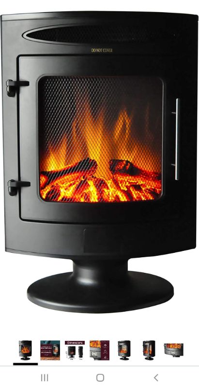 Photo 1 of Cambridge 20 In. Free Standing Electric Fireplace, 1500W, with Realistic Log Display, Adjustable Heater - CAM20FSEF-1BL