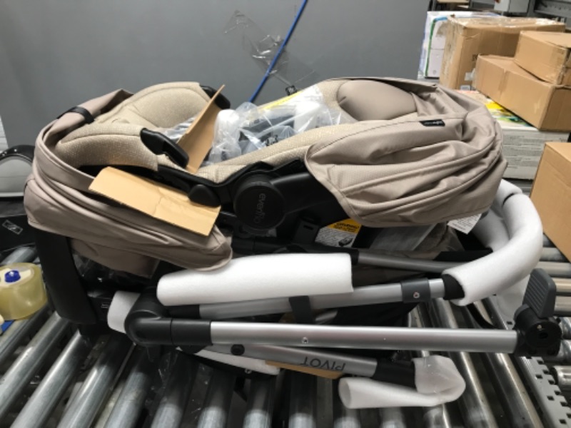 Photo 1 of Evenflo Pivot Modular Travel System With SafeMax Car Seat, 2 Piece Set (Pack of 1 Only Travel System Sandstone Beige