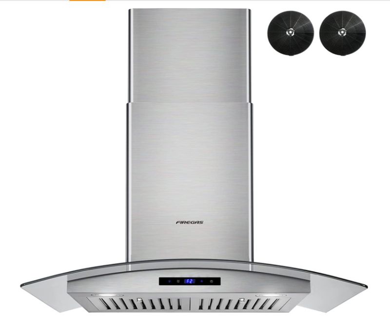 Photo 1 of FIREGAS 30 inch Wall Mount Range Hood 400CFM with Ducted Exhaust Vent,3 Speed Fan,Soft Touch Controls,LED Lights,Permanent Filters in Stainless Steel