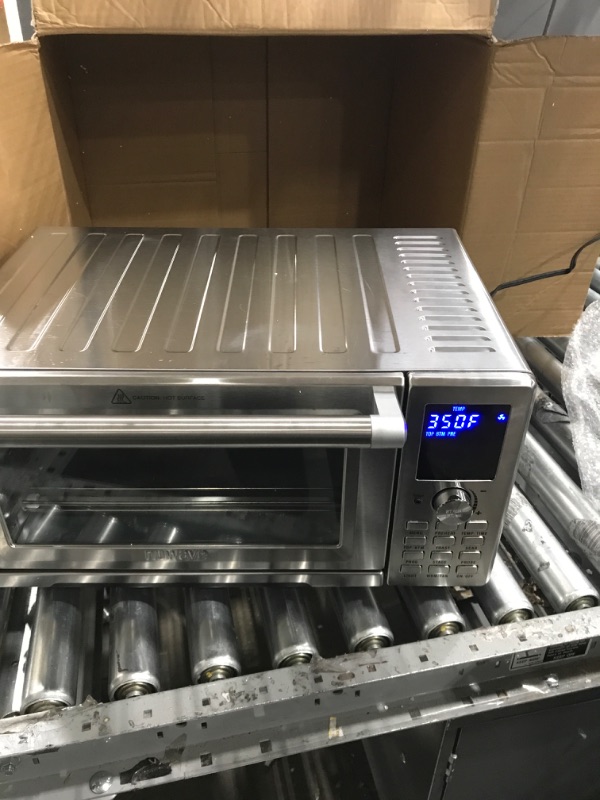 Photo 2 of NUWAVE Bravo Air Fryer Toaster Smart Oven, 12-in-1 Countertop Convection, 30-QT XL Capacity, 50°-500°F Temperature Controls, Top and Bottom Heater Adjustments 0%-100%, Brushed Stainless Steel Look