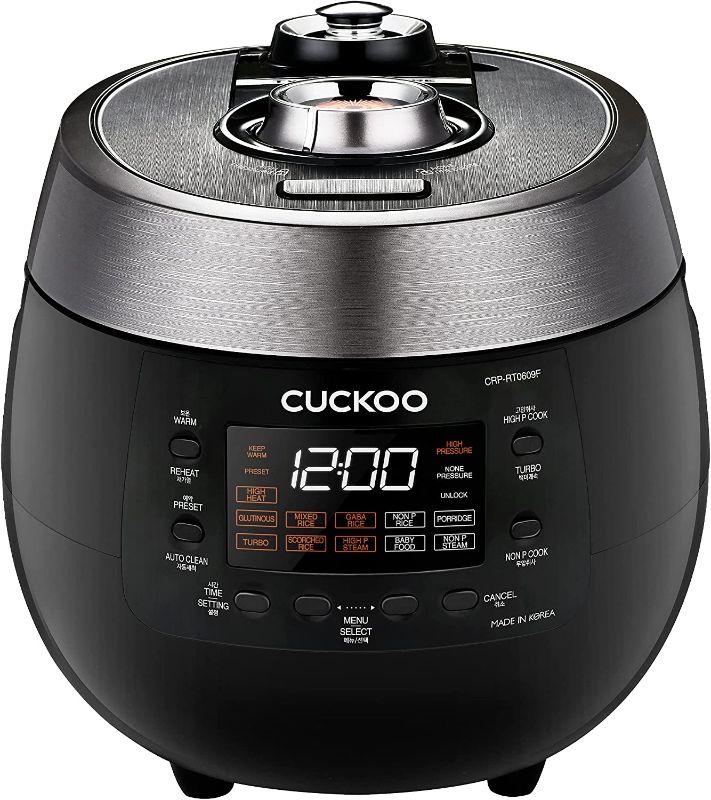 Photo 1 of CUCKOO CRP-RT0609FB | 6-Cup (Uncooked) Twin Pressure Rice Cooker & Warmer | 12 Menu Options: High/Non-Pressure Steam & More, Made in Korea | Black