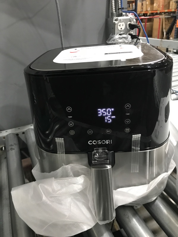 Photo 2 of COSORI Air Fryer Oven with Customizable Shake Reminder, Additional Accessories, Nonstick and Dishwasher-Safe Detachable Basket, 100 Paper Plus 1100+ Online Recipes, 5.8QT, Stainless Steel