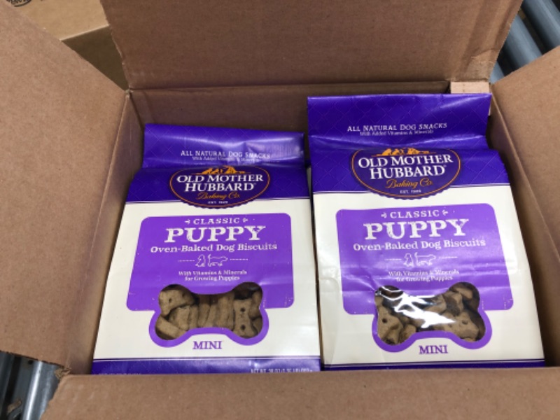 Photo 2 of 6 PACK BEST BY FEB 10.2023
Old Mother Hubbard by Wellness Classic Natural Puppy Treats, Crunchy Oven-Baked Biscuits, Ideal for Training, Mini Size Dog Treats, 20 ounce bag
