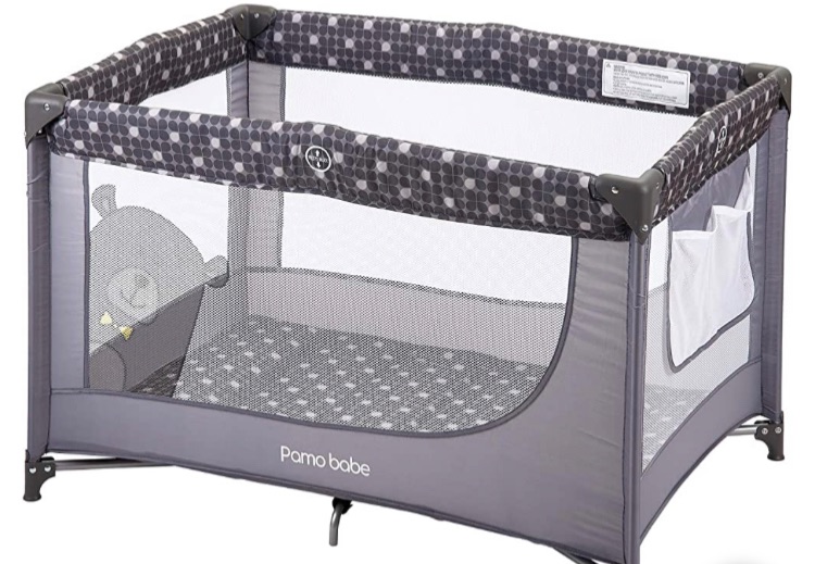 Photo 1 of Pamo Babe Comfortable Playard,Sturdy Play Yard with Mattress(Grey)