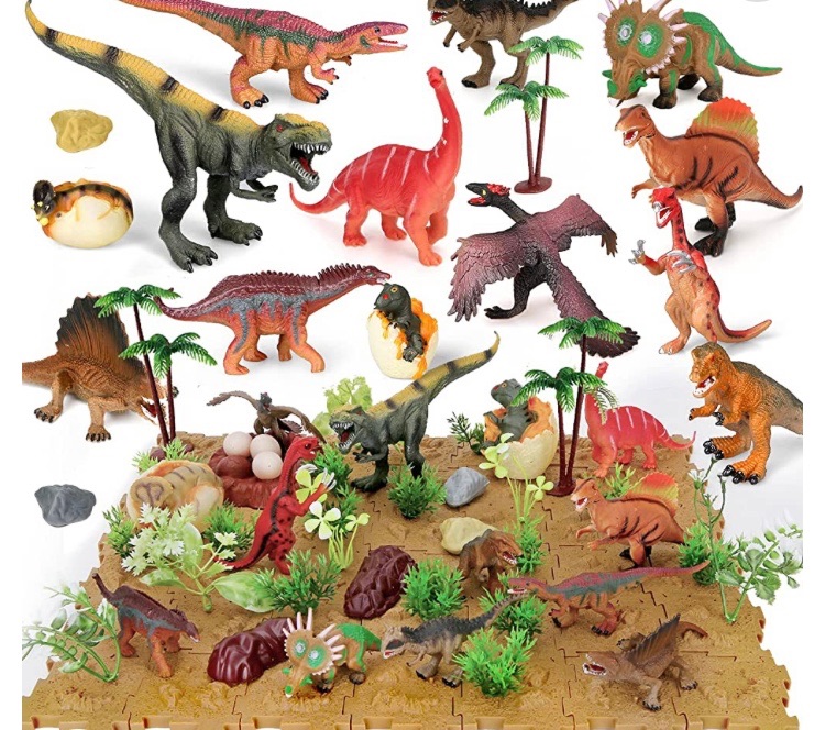 Photo 1 of Aomola 85PCS Realistic Dinosaur Figures Toys with Activity Fossil Puzzle Playmat, Educational Dinosaur Playset Dinosaur Wold Toy for Kids Boy Girl 3-8 Years Old