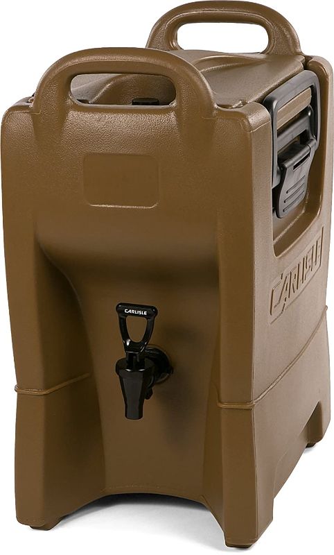 Photo 1 of Carlisle IT25043 Cateraide IT Insulated Beverage Server / Dispenser, 2.5 Gallon, Caramel
