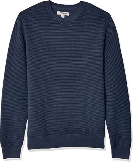 Photo 1 of Goodthreads Men's Soft Cotton Ottoman Stitch Crewneck Sweater, Navy, Large