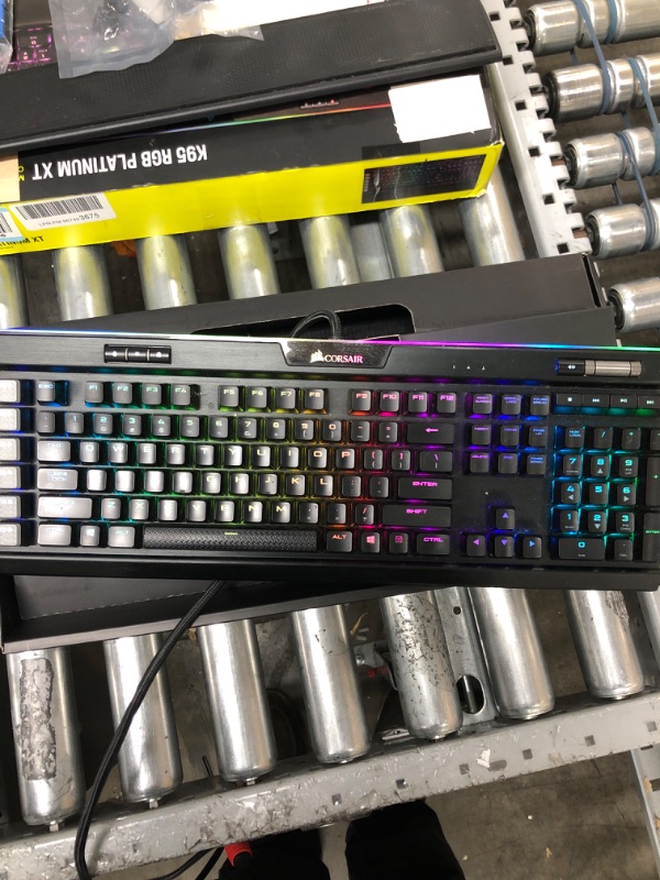 Photo 2 of Corsair K95 RGB Platinum XT Mechanical Gaming Keyboard, Backlit RGB LED, Cherry MX Speed RGB Silver, Black (CH-9127414-NA) MX Speed Silver Keyboard