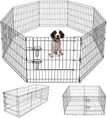 Photo 1 of  Pet Playpen Puppy Kennels Dog Fence Exercise Pen Gate Fence Foldable Black 8 panel (2' x 3' each panel)
