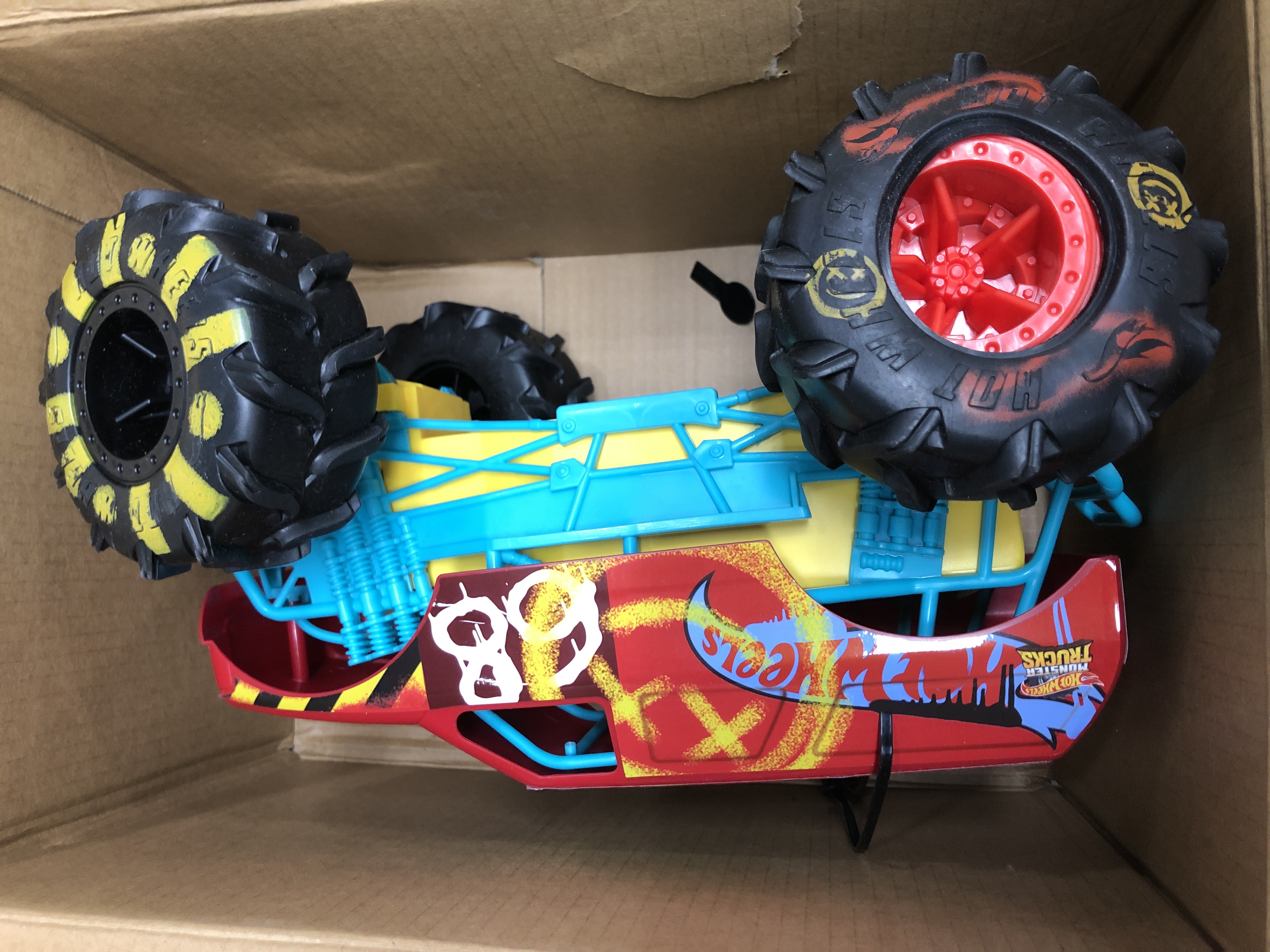 Photo 2 of ?Hot Wheels RC Monster Trucks 1:15 Scale HW Demo Derby, 1 Remote-Control Toy Truck with Terrain Action Tires, Toy for Kids 4 Years Old & Older HW DEMO DERBY RC