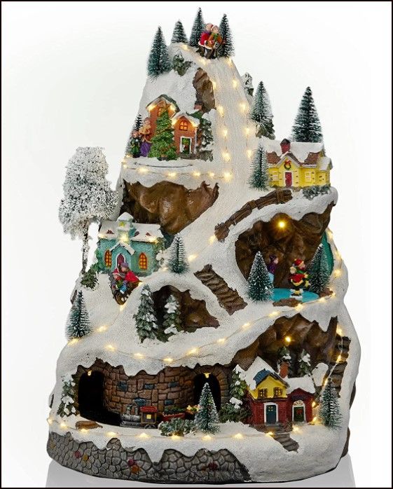 Photo 1 of Alpine Corporation 18" H Indoor Animated Winter Wonderland Set with LED Lights and Music
