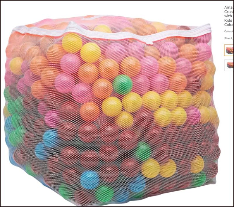 Photo 1 of  Pit Balls with Storage Bag, Toddlers Kids 12+ Months, 6 Bright Colors - Pack of 100