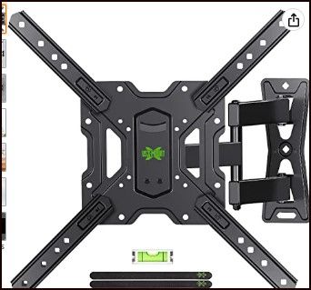 Photo 1 of USX MOUNT Full Motion TV Mount, Swivel Articulating Tilt TV Wall Mount for 26-55" LED, OLED, 4K TVs, TV Bracket Wall Mount with VESA 400x400mm Up to 60lbs, Perfect Center Design -XMM006-1
