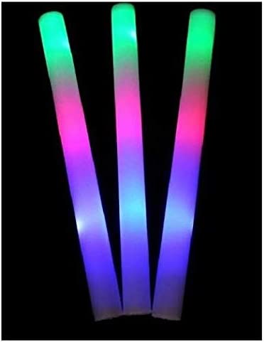 Photo 1 of  Superstore 50 pack of Light Up Foam Sticks Baton LED Multicolor Color Changing Rally Foam 3 mode flashing 16 inch Soft Wand Glow Sticks