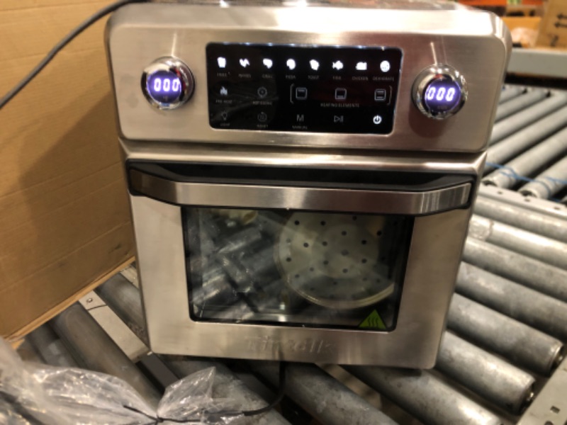 Photo 2 of Air Fryer Oven, 10-in-1 Air Fryer Toaster Oven, 16QT/1700W Convection Oven Countertop with Independent Switch Up&Down Heating Element & One Touch Screen for Large Family, 8 Accessories & 50+ Recipes Included
