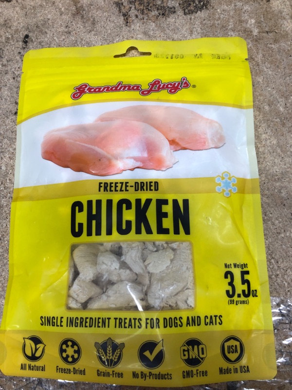 Photo 3 of *** EXP 03/13/2023 *** Grandma Lucy's Freeze-Dried Singles Chicken Dog & Cat Treats, 4-oz Bag