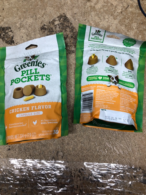 Photo 2 of *** BB DEC 06, 2023 *** 2 ITEMS GREENIES Pill Pockets Natural Dog Treats, Capsule Size, Chicken Flavor 7.9 Ounce (Pack of 1) BUNDLE