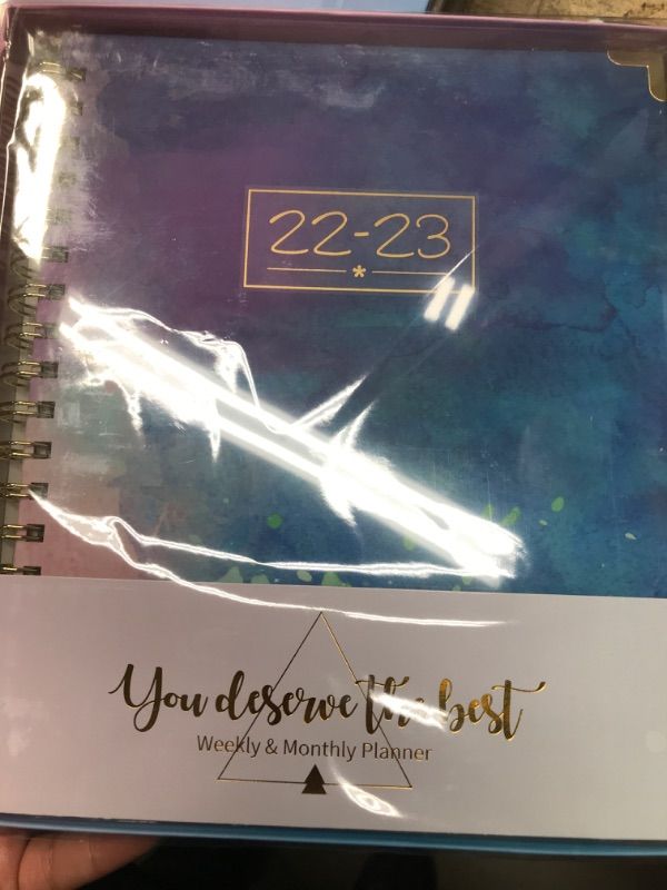 Photo 2 of Planner 2022-2023 - 2022-2023 Academic Planner Weekly and Monthly AUG 2022-JUN 2023, 9.3" x 8.25", Thick Paper with Colorful Tabs, Twin-Wire Binding Blue