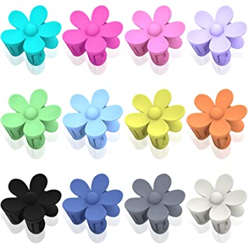 Photo 1 of 12 Pcs Flower Hair Clips, Nonslip Flower Hair Clip for Women Girls, 12 Colors Flower Claw Clips for Thick Hair, Strong Hold Flower Clips for Thin Hair